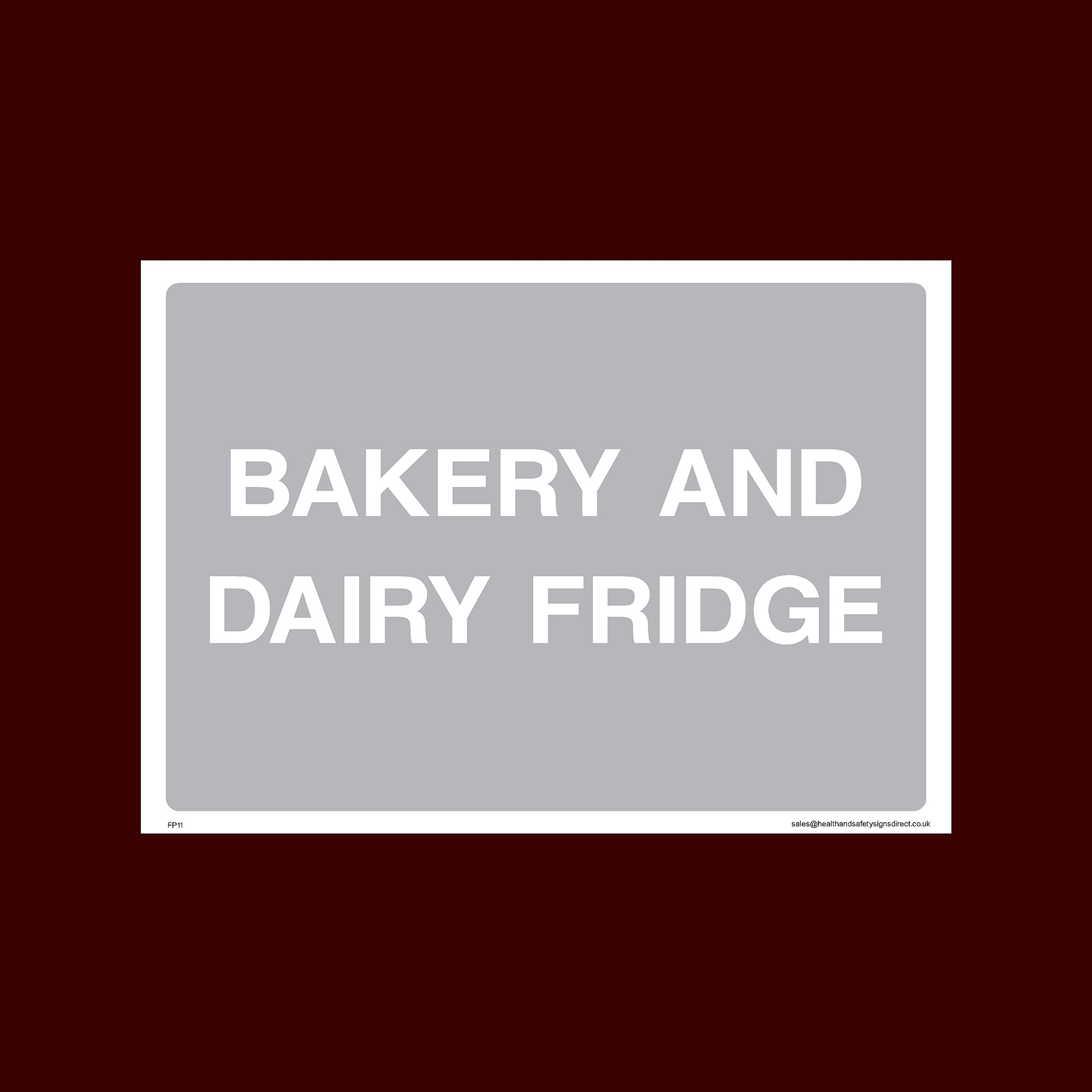 Ussp&S Bakery And Dairy Fridge Plastic Sign With Double Sided Fixing Tape (Fp11) - Raw, Cooked, Preparation, Fish, Food, Wash Hands