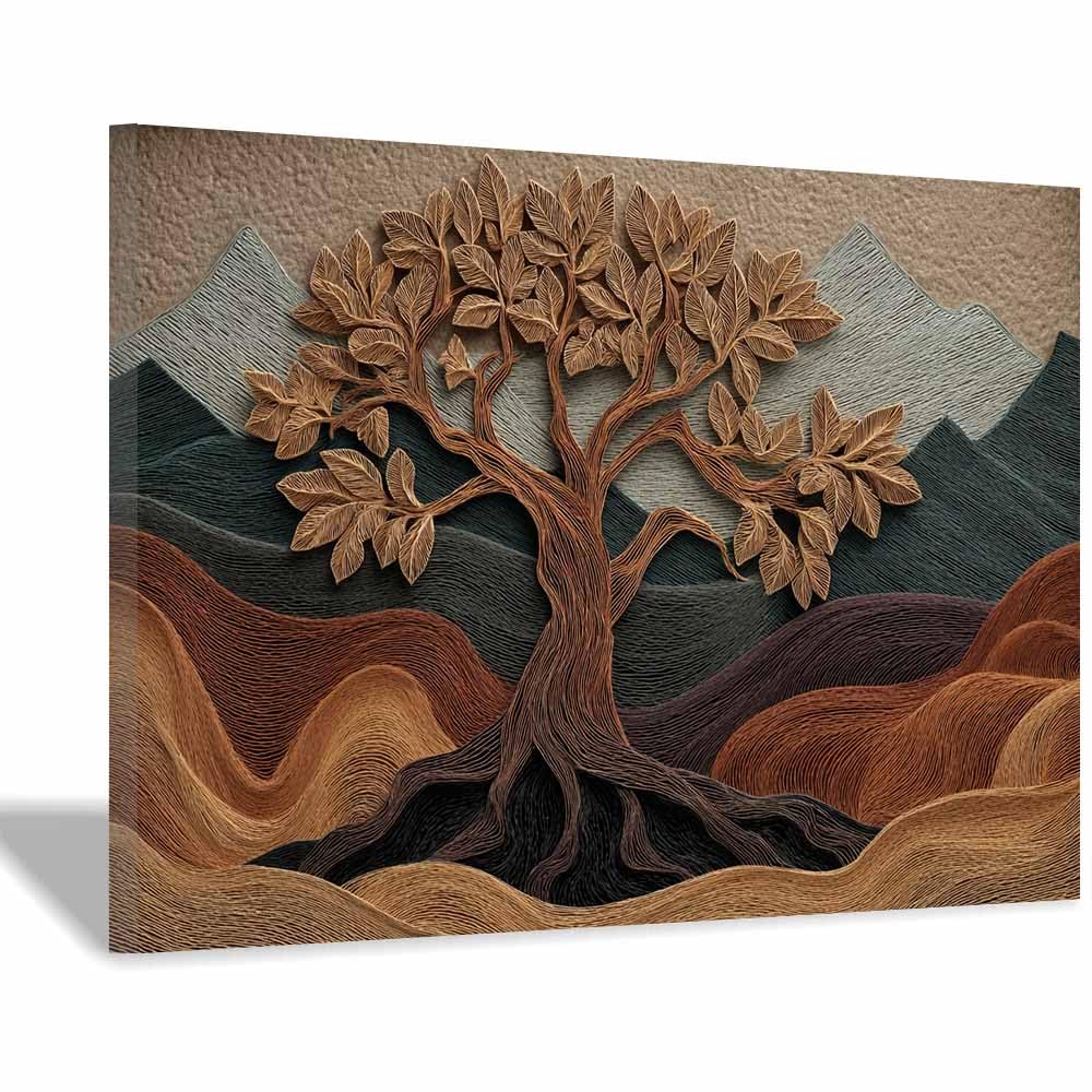 Arbre de Vie Impression Sur Toile 20x30 Tableau Mural Marron - 8