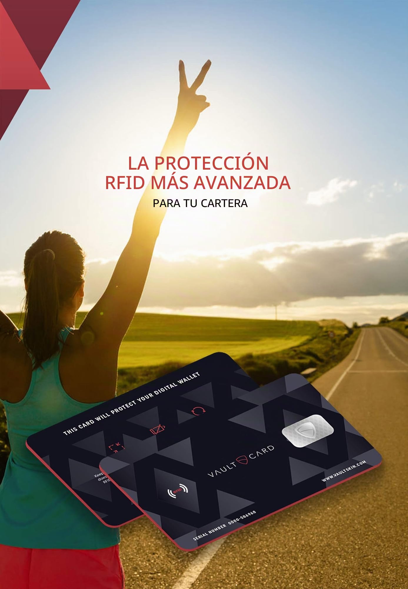 Vaultskin VAULTCARD - Bloqueo RFID para Tarjetas de Crédito y Débito Protección NFC para tu Cartera y Pasaporte Protege Varias Tarjetas al Mismo Tiempo