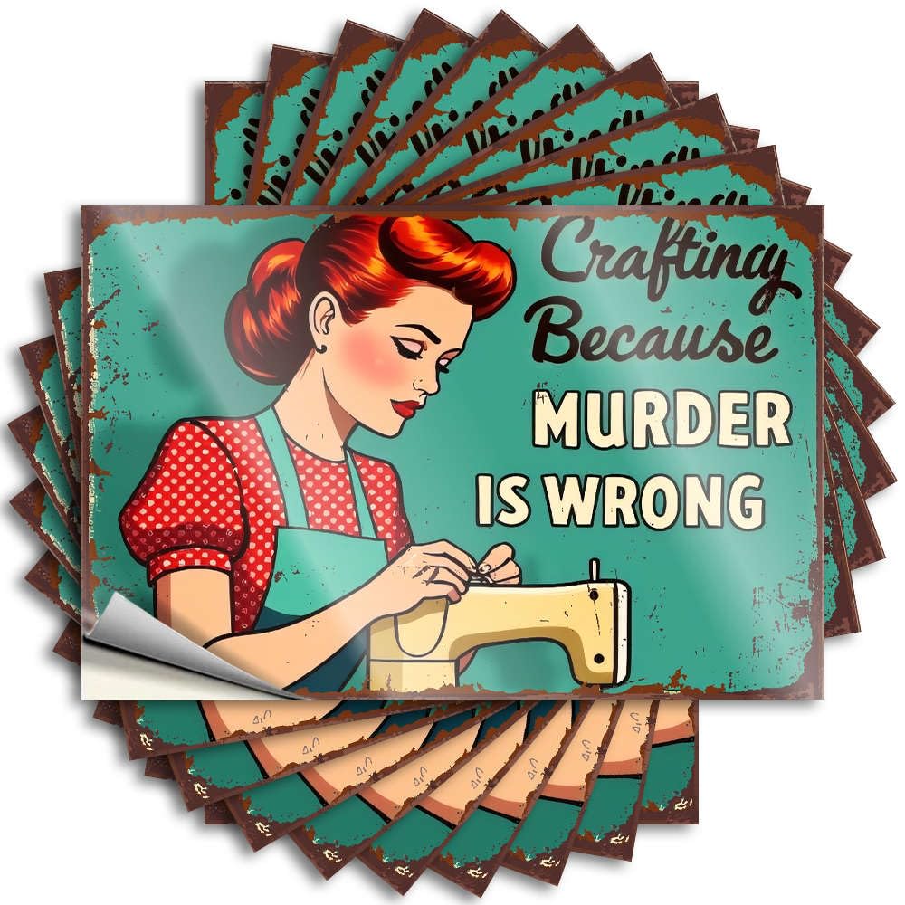 Quote Fall Gifts Door Crafting Because Murder is Wrong. - No Residue Decals for Items(12X18CM)