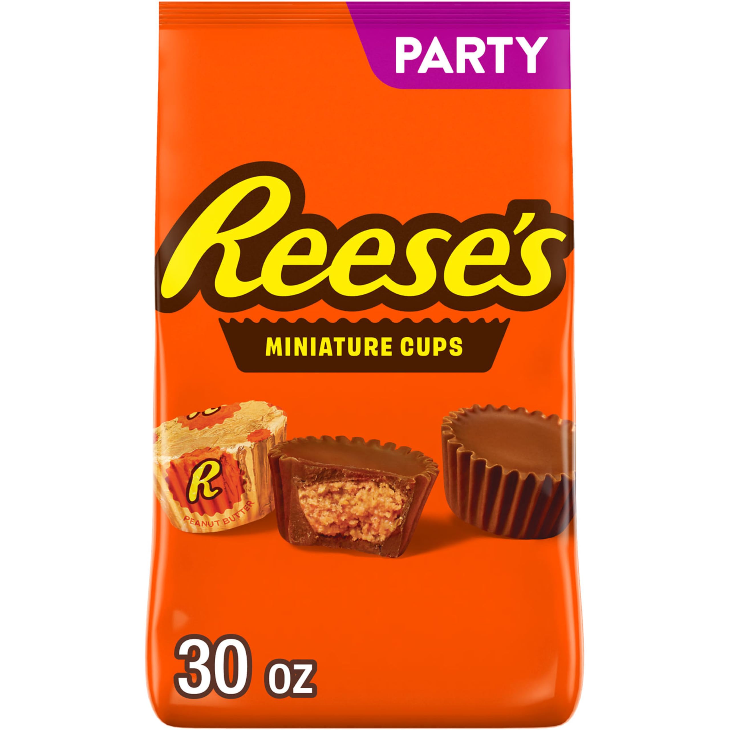 REESE'S Miniatures Milk Chocolate Peanut Butter Cups, 30 oz