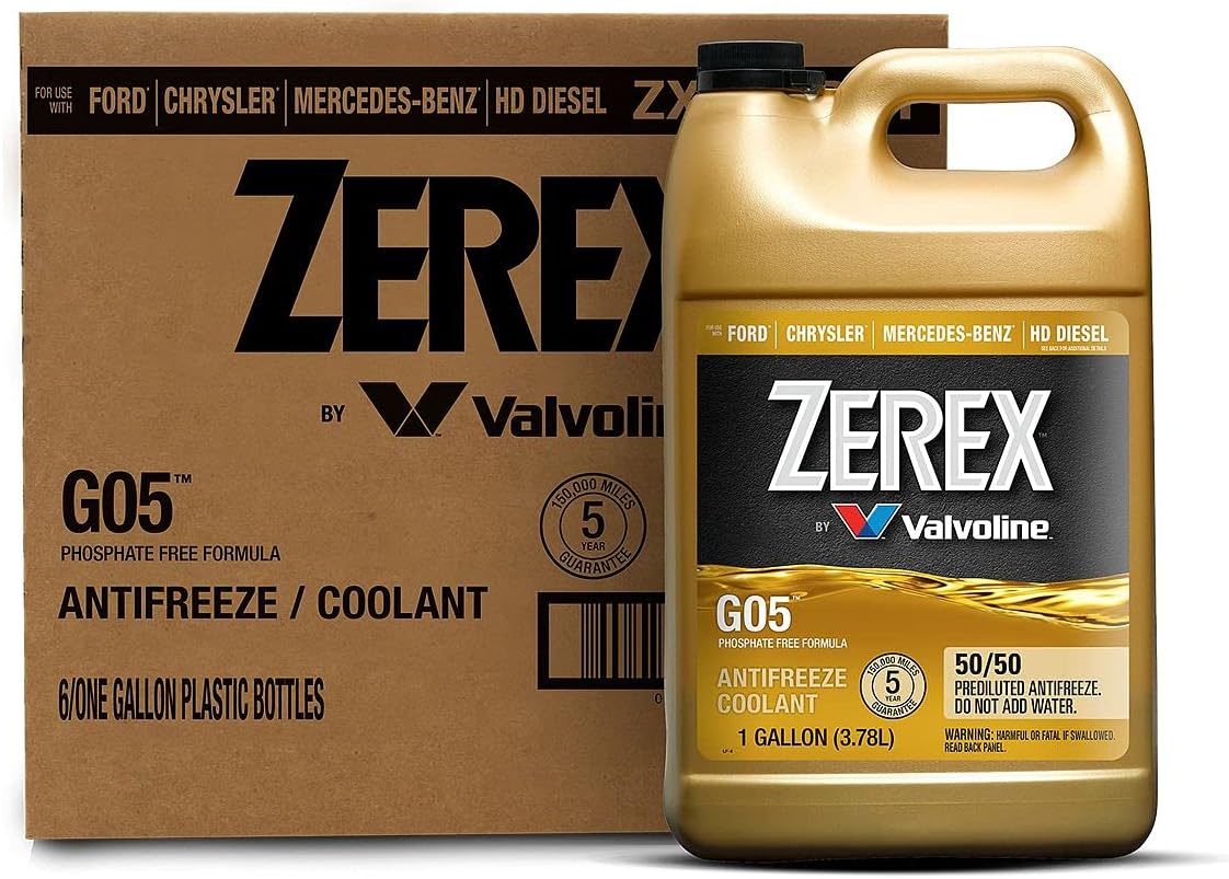 Zerex G05 Phosphate Free 50/50 Prediluted Ready-to-Use Antifreeze/Coolant 1 GA, Case of 6