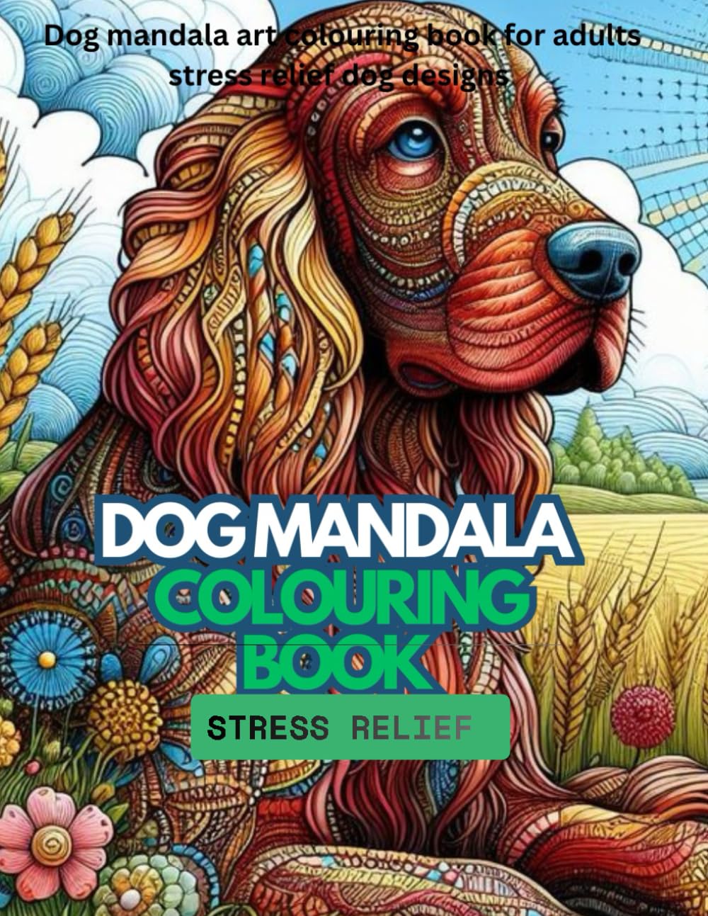 Relaxing Mandala Dog colouring book for adults intricate dog mandala for stress Relief