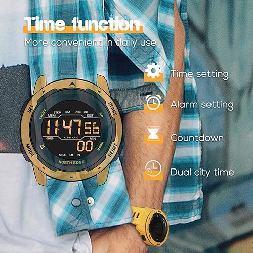 Miniatura 4 de Reloj deportivo electrónico multifunción para exteriores, reloj de pulsera digital con podómetro, contador de calorías, cronómetro, 164.0ft,