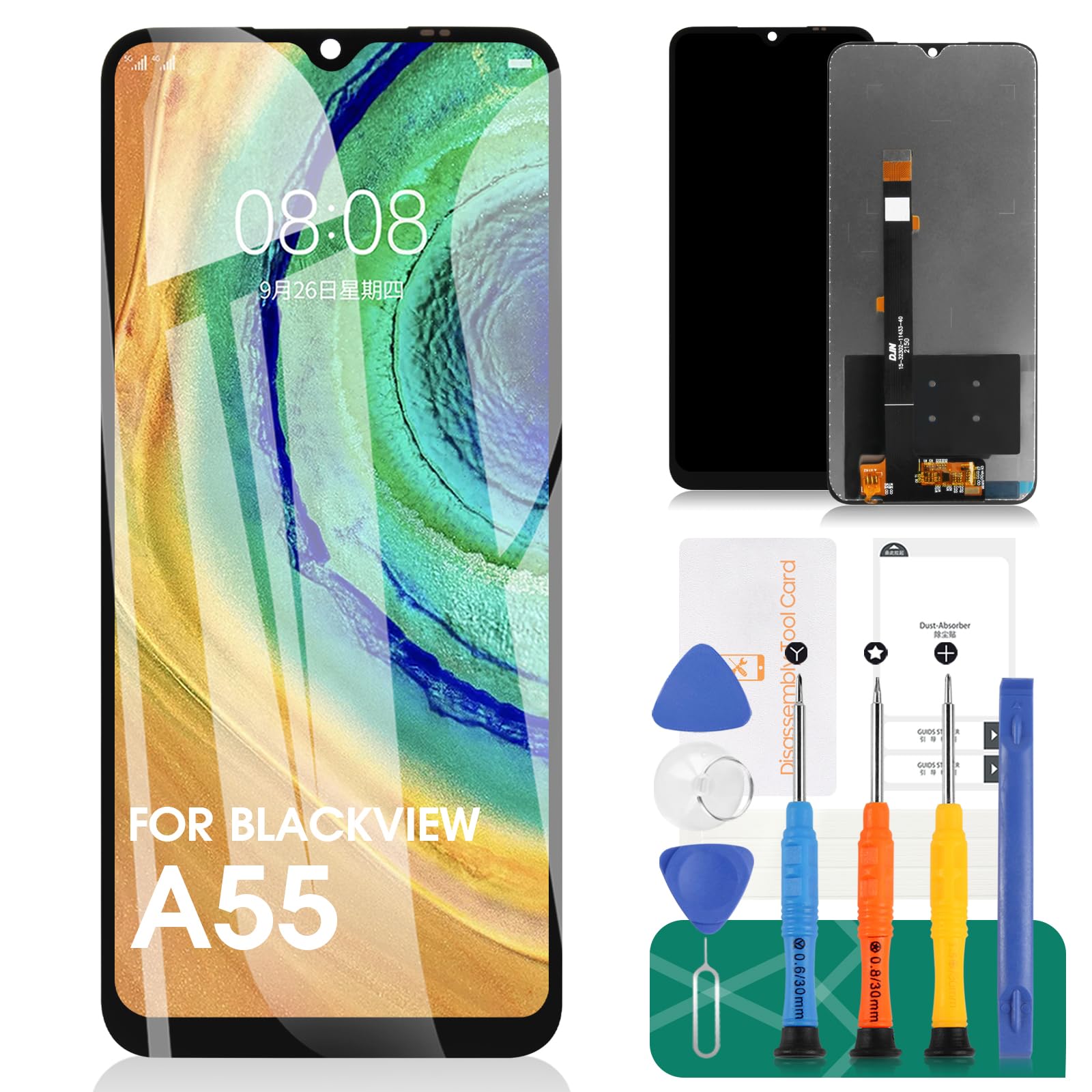 Écran pour Blackview A55 Pro LCD tactile de remplacement noir