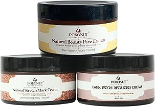 POKONUT - nurture with love Even Tone Esstentials, Natural Beauty Face Cream, Stretch Mark Toner, Dark Patch Reducer Cream, Set Of 3