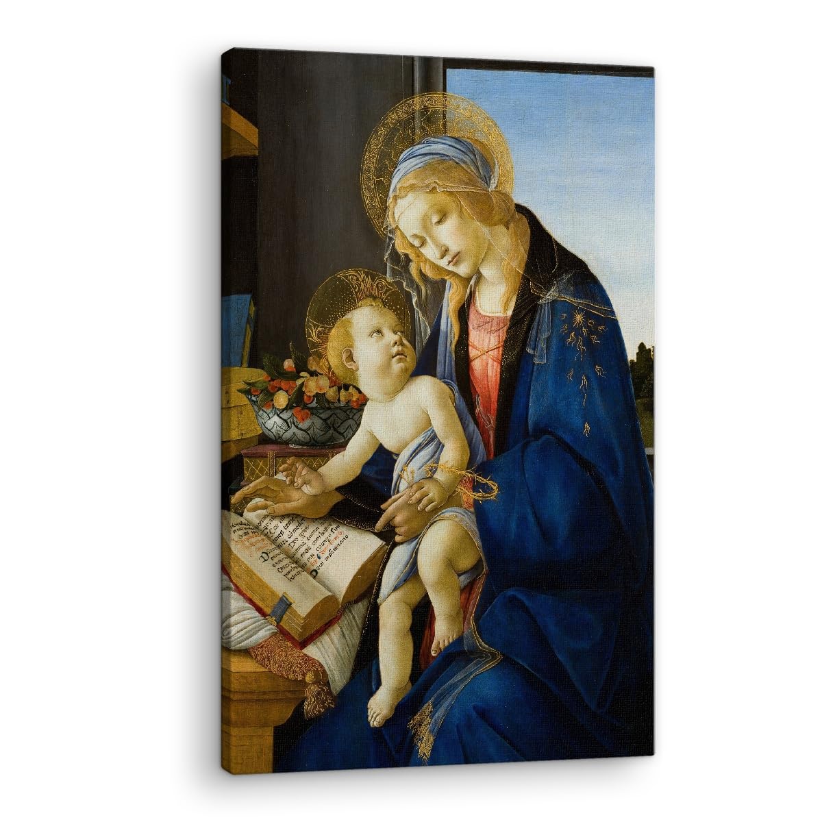 Artenor Quadro Botticelli Sandro Madonna del libro, 40 x 60 cm - Made in Italy, Quadri Moderni Soggiorno, Camera da Letto, Cucina, Poster da Parete, Decorazioni Casa