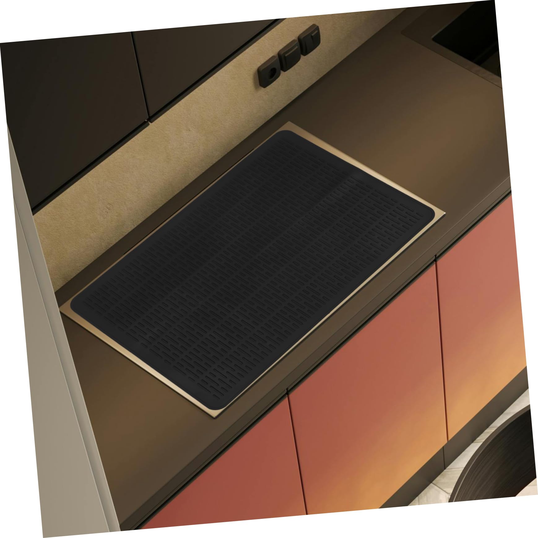 Tapete de Silicona para Cocina de Inducción 20x28 Pulgadas | Negro, Uso Doméstico, Resistente Temperatura E, Fácil de Limpiar y Guardar