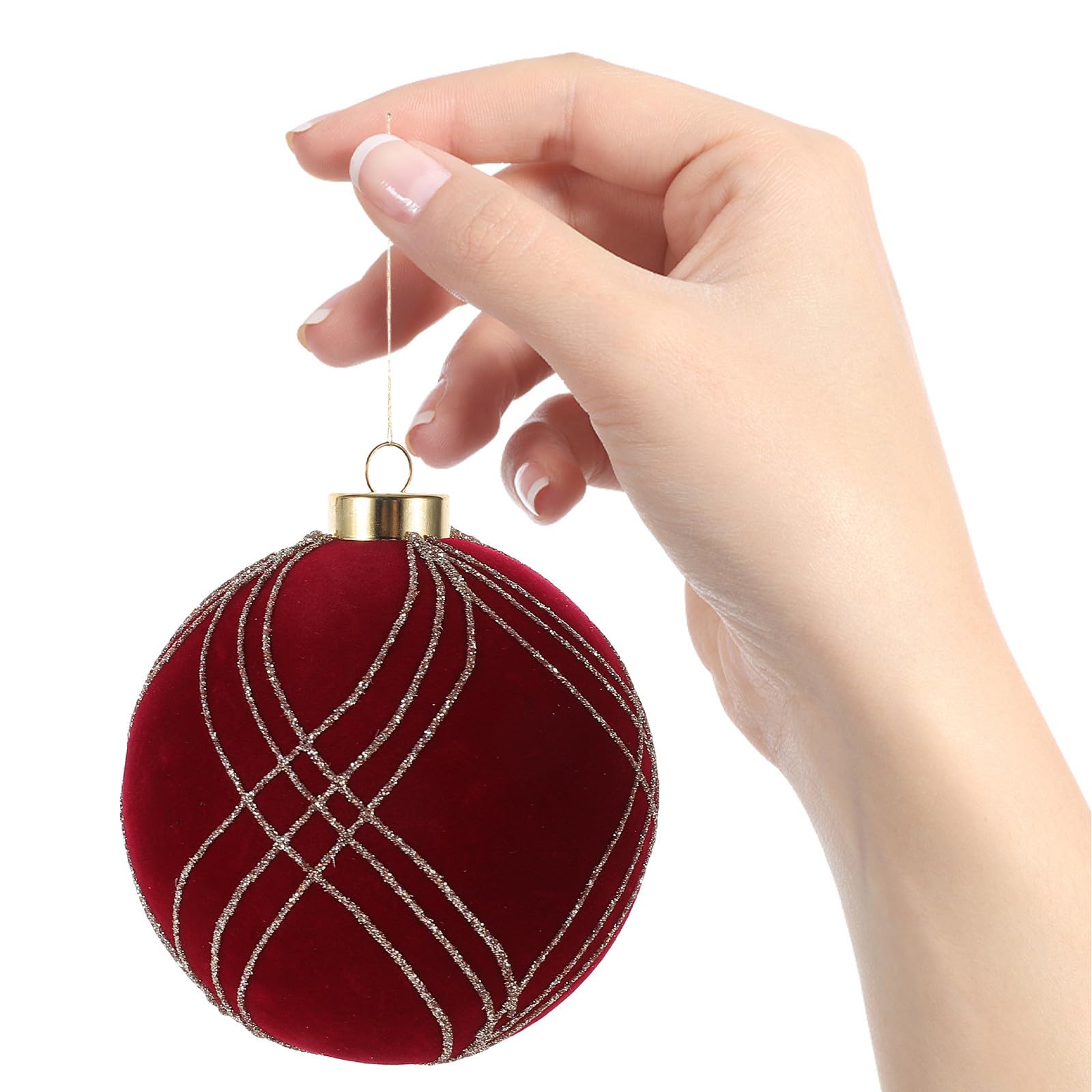 FRCOLOR 12 Pezzi Palline Decorative Natalizie Rosse 10cm in Plastica