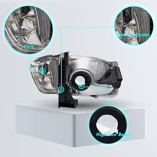 Miniatura 5 de TUSDAR Juego de montaje de faros delanteros para Toyota Tacoma 01-04 con luz de parachoques para lado del conductor y del pasajero (carcasa cromada