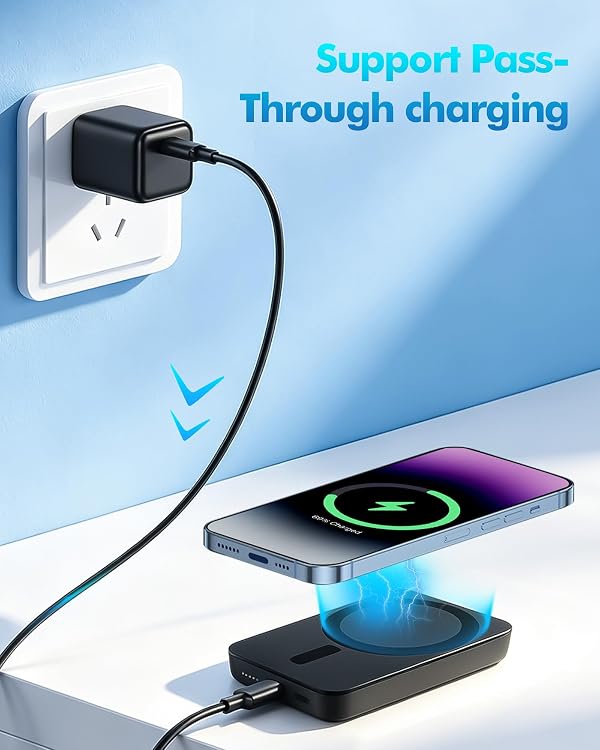 Miady Magnetic Portable Charger Power Bank for iPhone 5000mAh (Black+White) by Miady - Used condition - Image 9