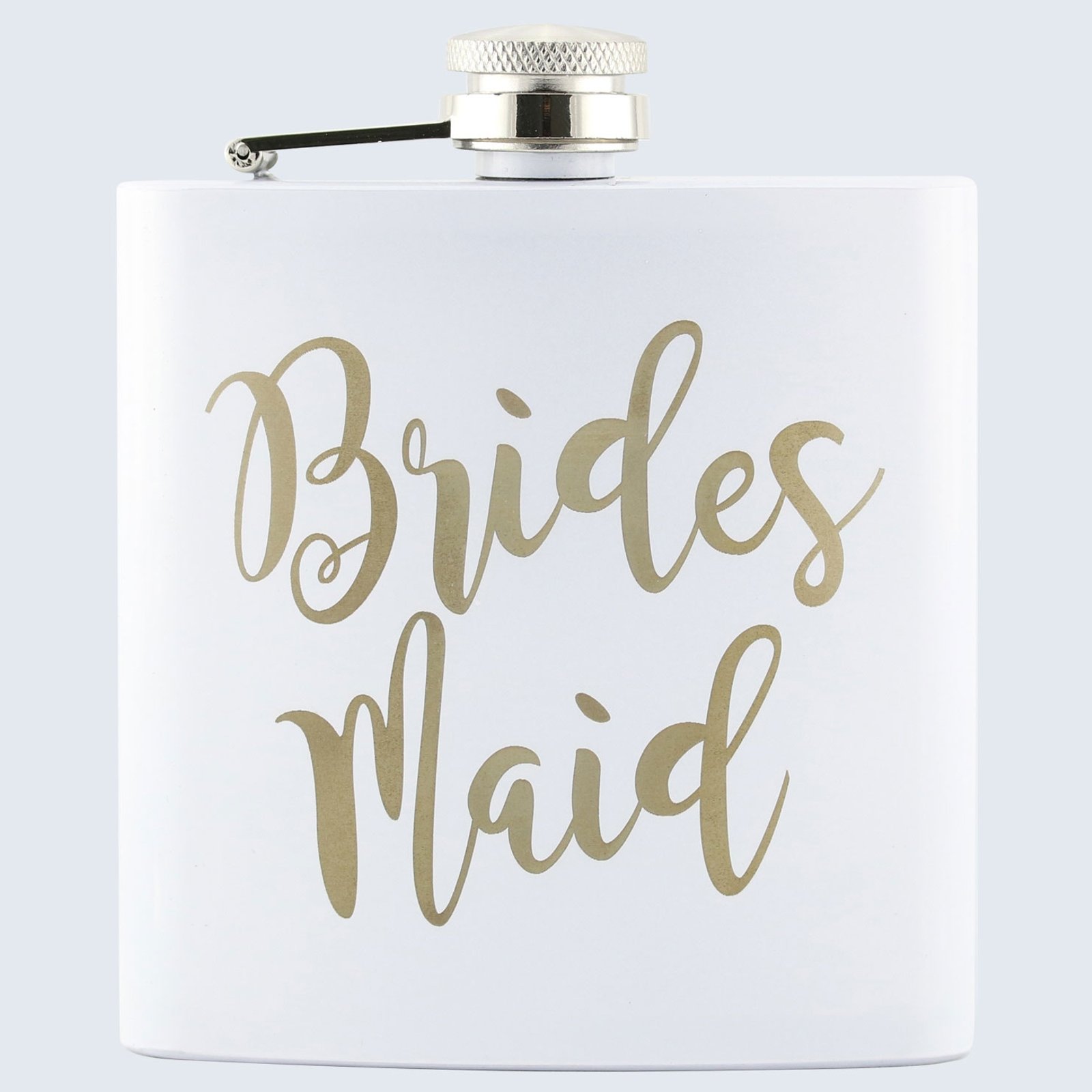 Lasermade White Wedding Bridesmaid Bridal Hen Party 6Oz Drinks Beverage Hip Flask