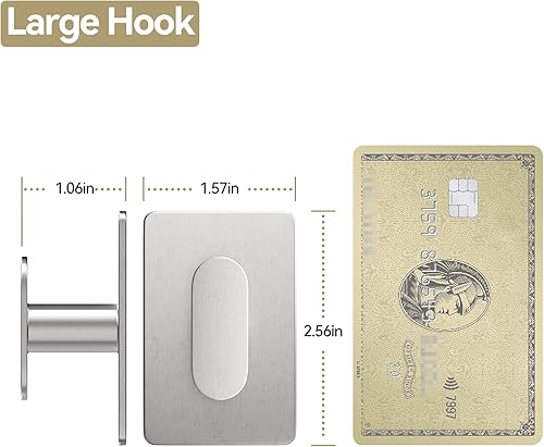 Miniatura 4 de Gancho adhesivo para toalla y abrigo, plateado, paquete de 8