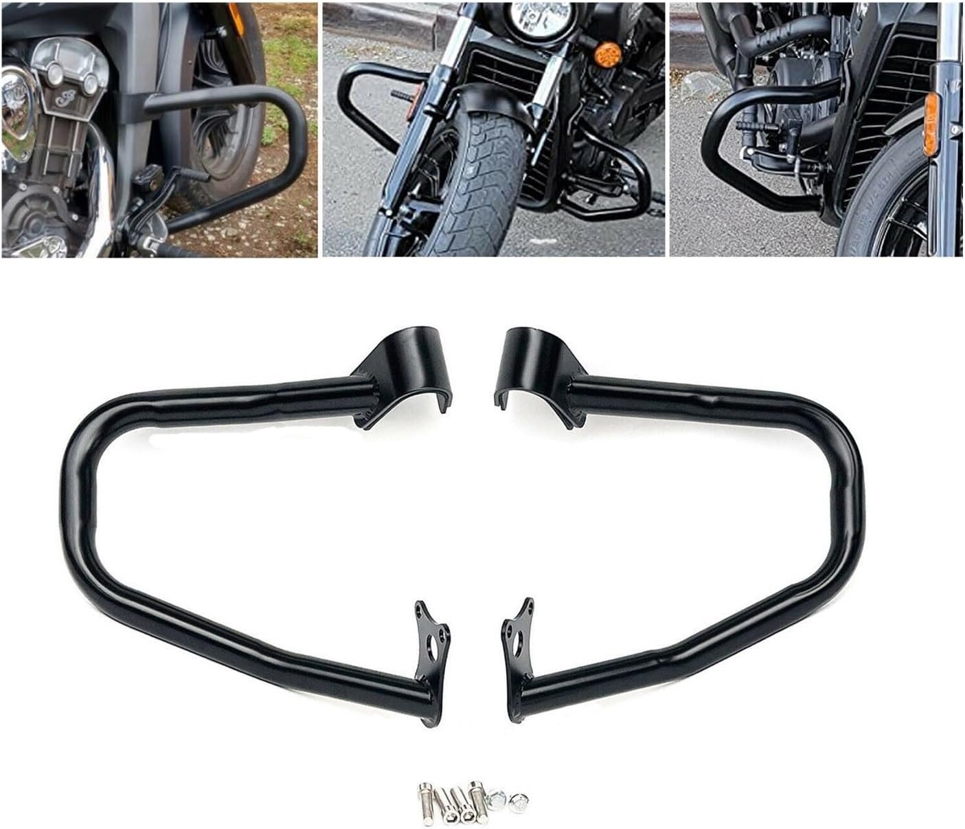 Engine Guard Crash Bar Bumper Black Steel Front Engine Guard Frame Highway Crash Bar for Scout for Rogue Sixty for Bobber Twenty 2022-2024 Bumper Engine Guard Crash Bars