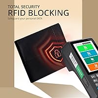 Vista 31 de Carteras RFID delgadas para hombres - Cartera de bolsillo frontal de piel genuina Marrón vintage