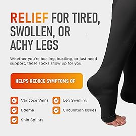 Lemon Hero Zipper Pregnancy Compression Socks for Women, Open Toe 15-20 mmHg Maternity Compression Stockings, Designed for Circulation and Swelling Relief - XL, Black (1 Pair)