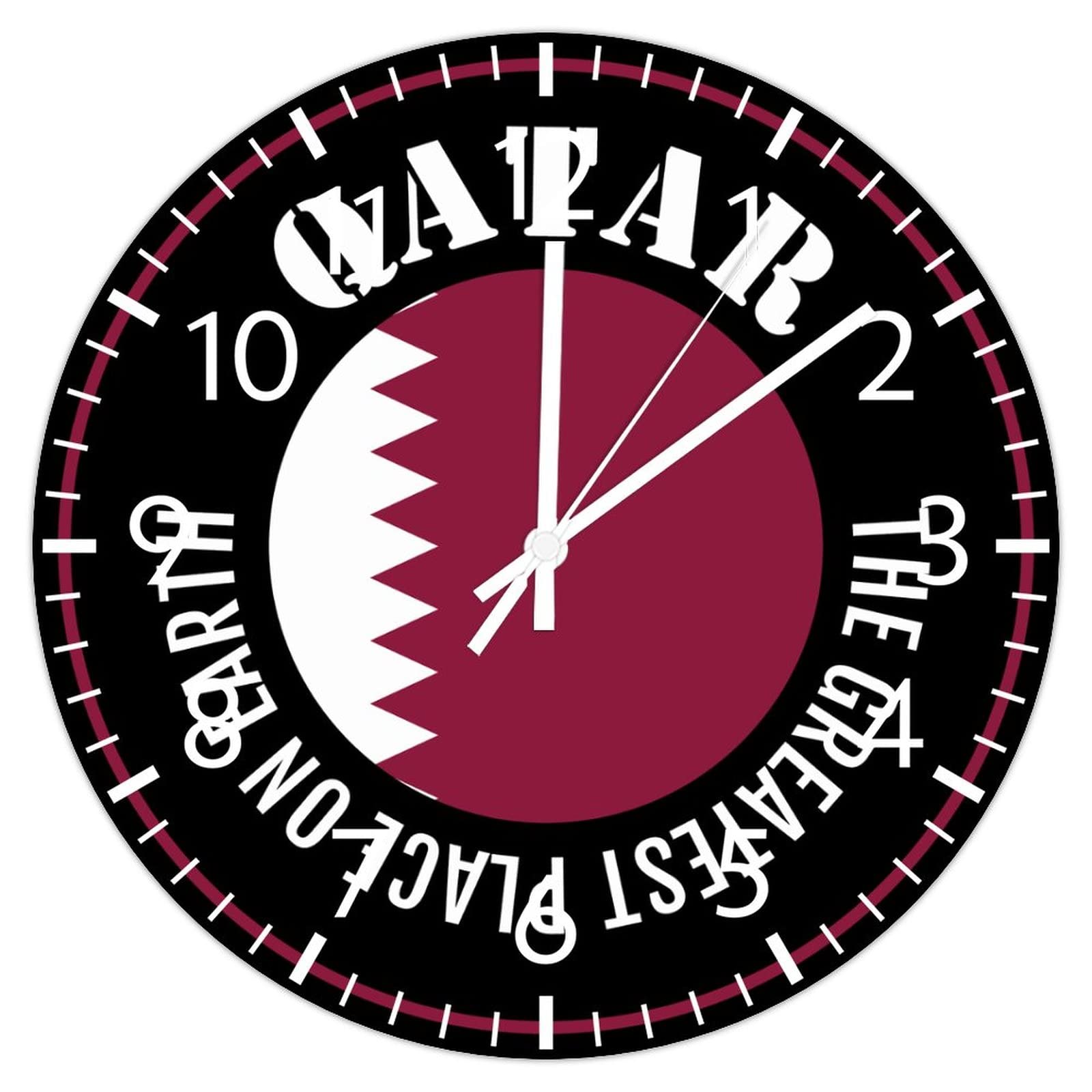 Horloge murale en PVC silencieuse et amusante de 30,5 cm de diamètre