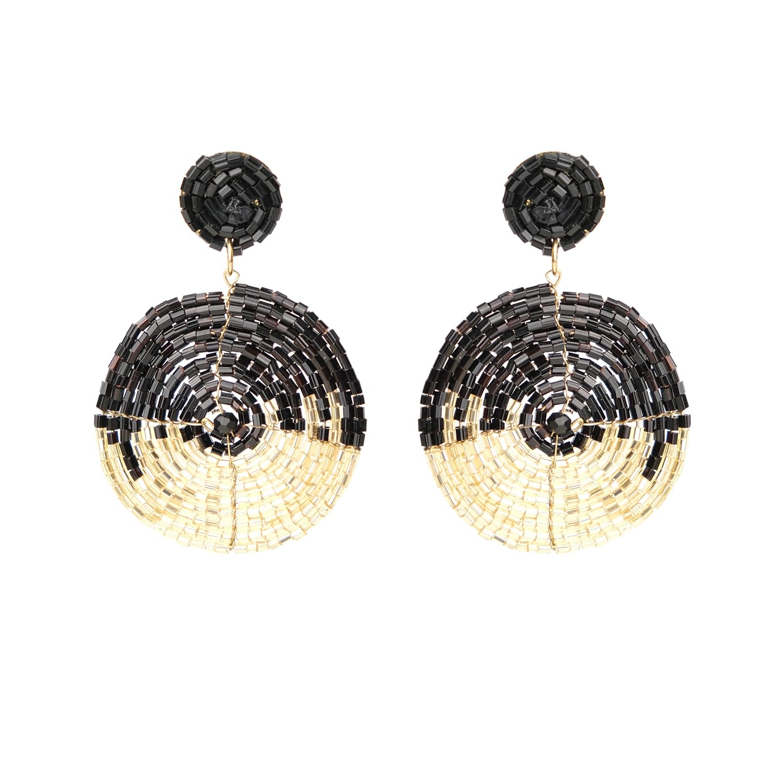 XPNSV Luxury Black/White Gold Glamour Earrings Anti Tarnish & Light Weight Latest Fashion Jewellery For Women, Girls & Her