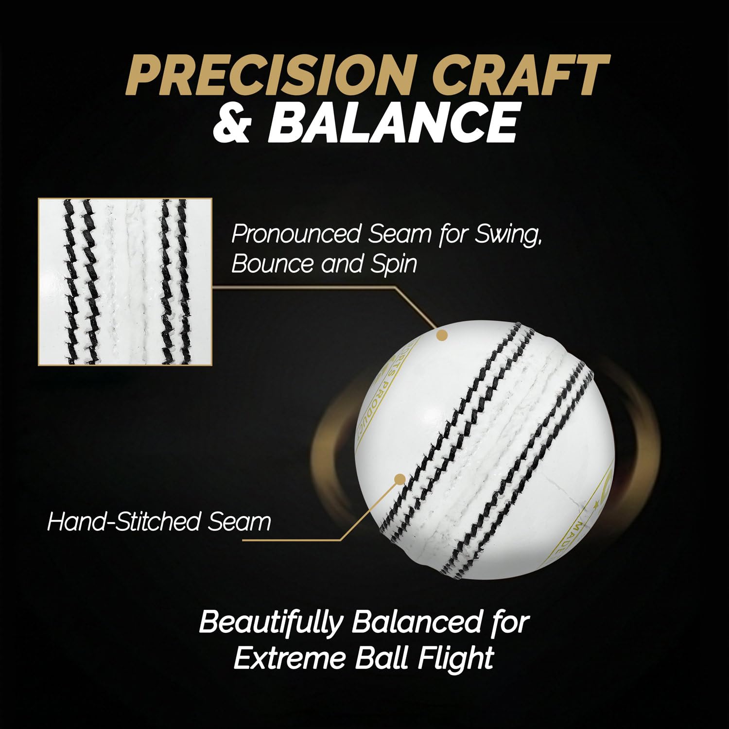 DSC Grade Leather Cricket Ball | Water Proofed Leather Ball | Suitable for Practice Game | Tournament Game Cork