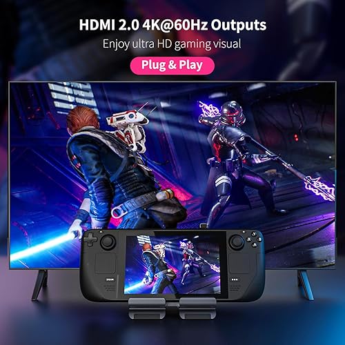 Miniatura 3 de Estación de acoplamiento compatible con Steam Deck, 6 en 1 USB C Steam Deck Dock con HDMI 2.0 4K @60Hz, Gigabit Ethernet, USB-C 3.0, 2 USB 3.0 y