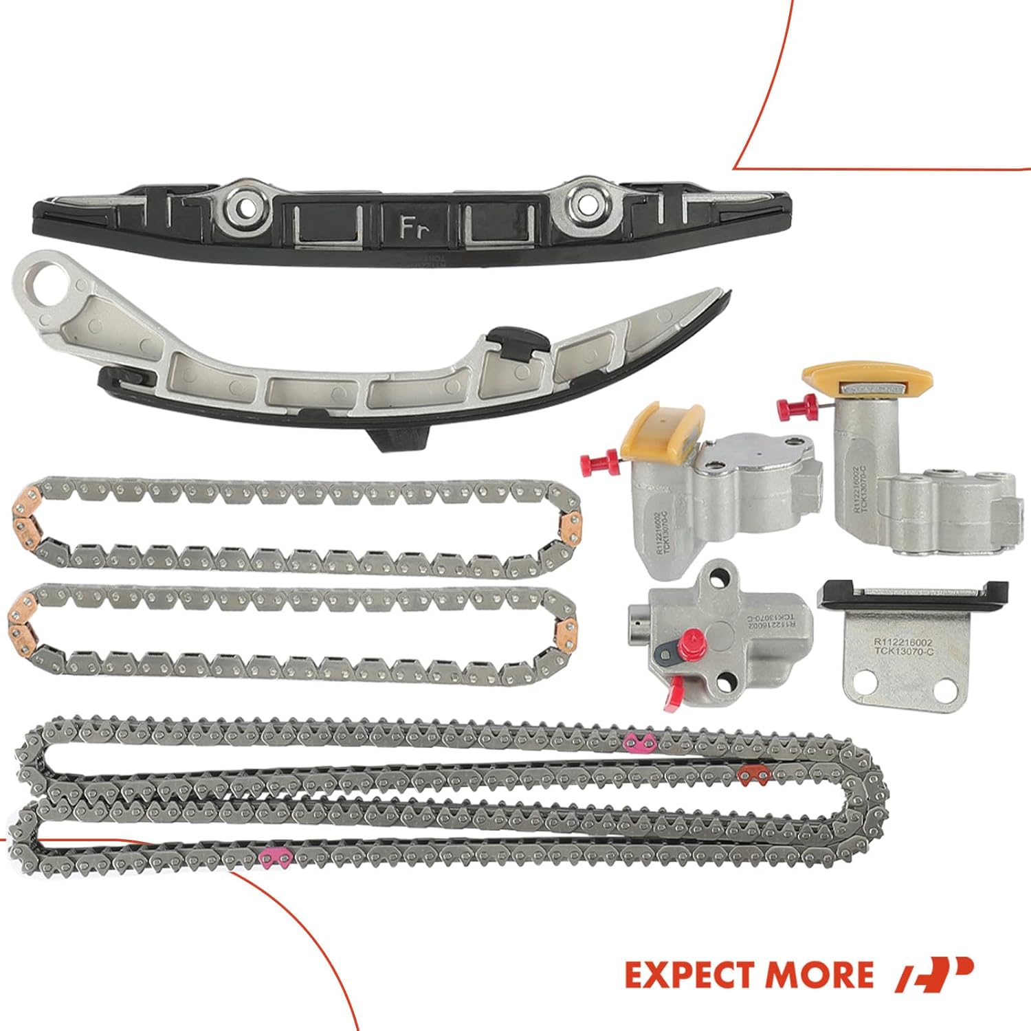 A-Premium Engine Timing Chain Kit W/Tensioner & Guide Rail [fits DOHC, 6Cyl 3.5L] Compatible with Nissan Murano 03-07, Maxima, Altima, 350Z 03-06, M35 & Infiniti FX35 03-08, G35 03-07, I35, M35