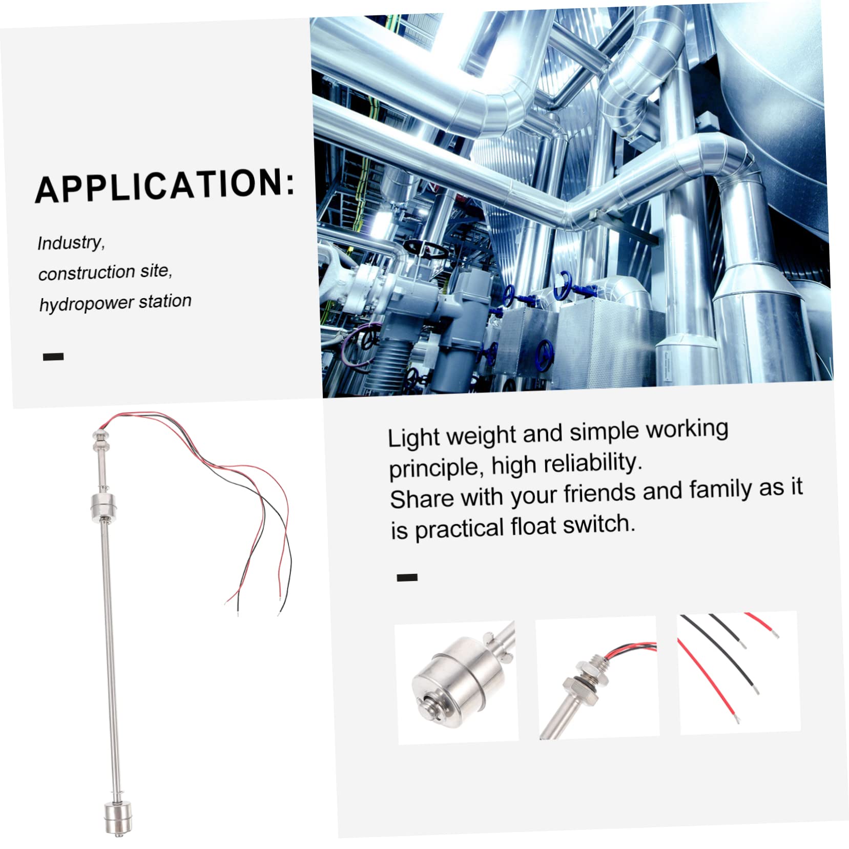 UPKOCH 2pezzi Sensore Di Galleggiante Acciaio Inox Per Serbatoi Monitoraggio Preciso e Affidabile Accessorio Per Acquari Funzione Pratica e Semplice