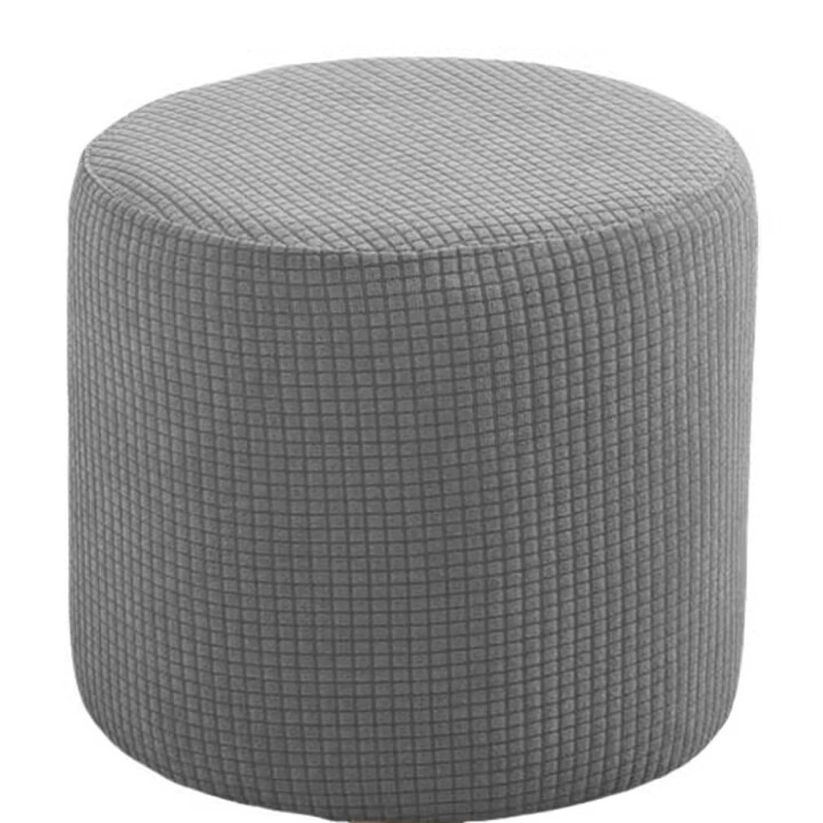 uyeoco Foot Stool Covers, Ottoman Cover Round, Pouffe Cover Round, Stretch Fabric Footstool Slipcover, Machine Washable(F10,45x45cm)