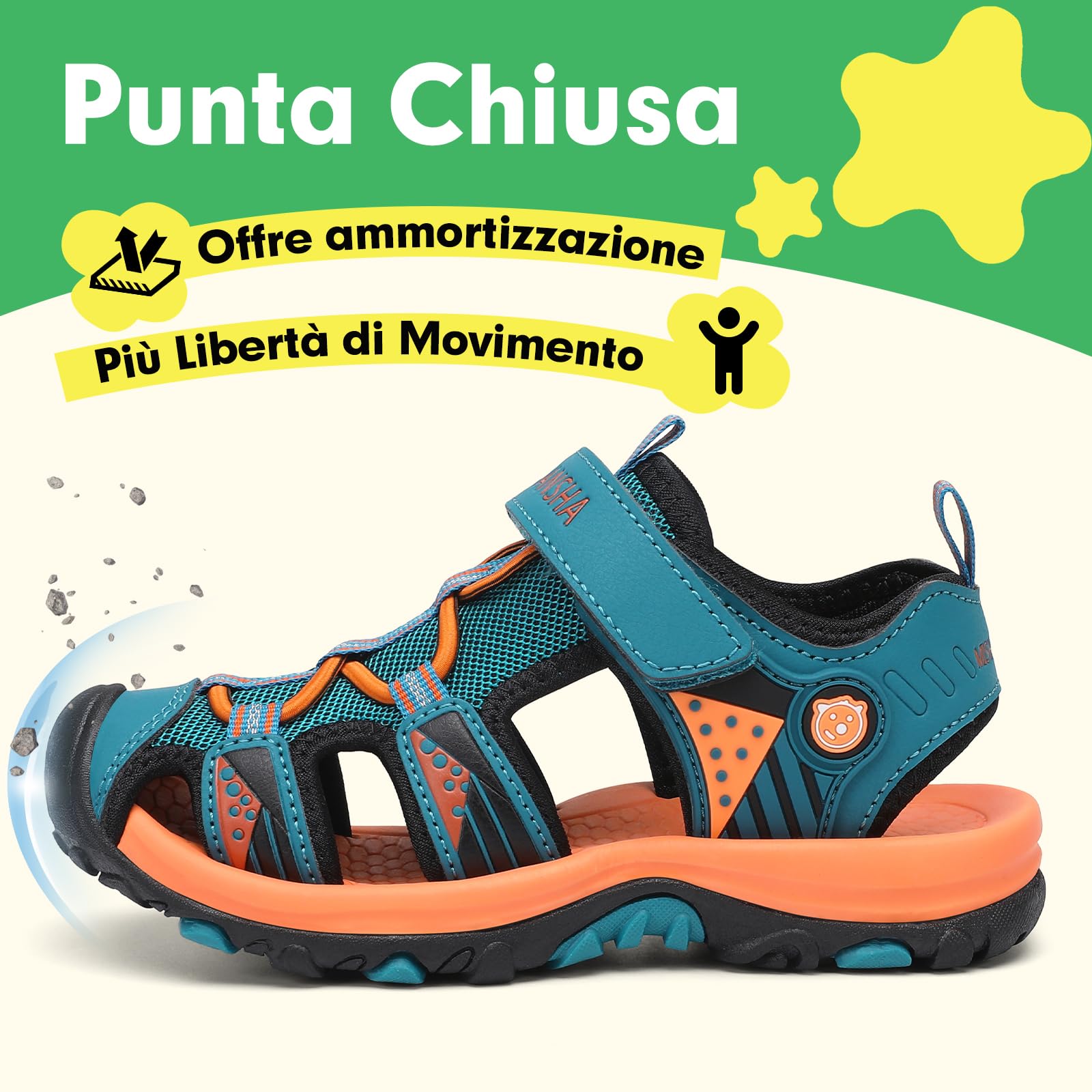 SAGUARO Sandali chiusi Bambini Trekking Estate Outdoor Scarpe Traspirante