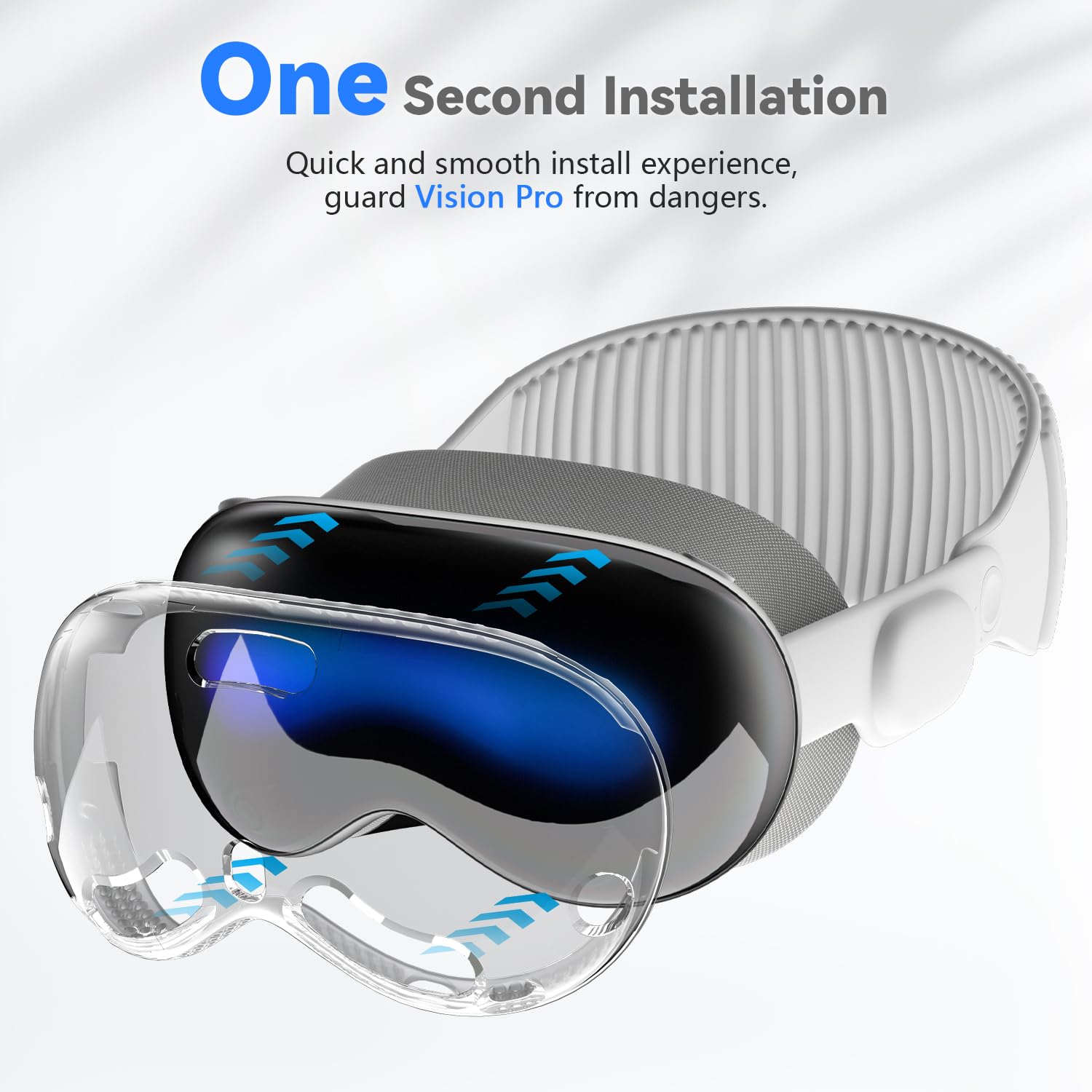 CloudValley Funda para Apple Vision Pro, Accesorios con Cubierta Lente a Prueba de Polvo, [Orificios Precisos de Puerto] Cubierta Clara Anti-Arañazos de TPU para Auriculares VR 2024