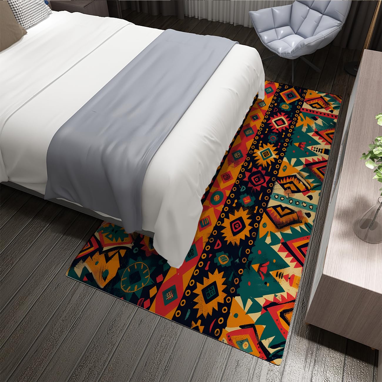 Tapis de Zone aztèque 60x120 Tapis de Nursery Lavable en Machine