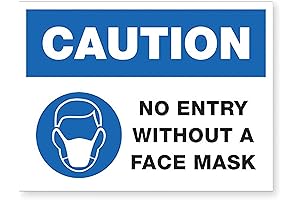 Lorell Caution No Entry Without A Face Mask Sign