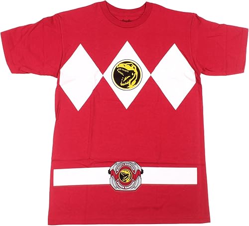 Power Rangers Red Ranger Costume Camiseta roja