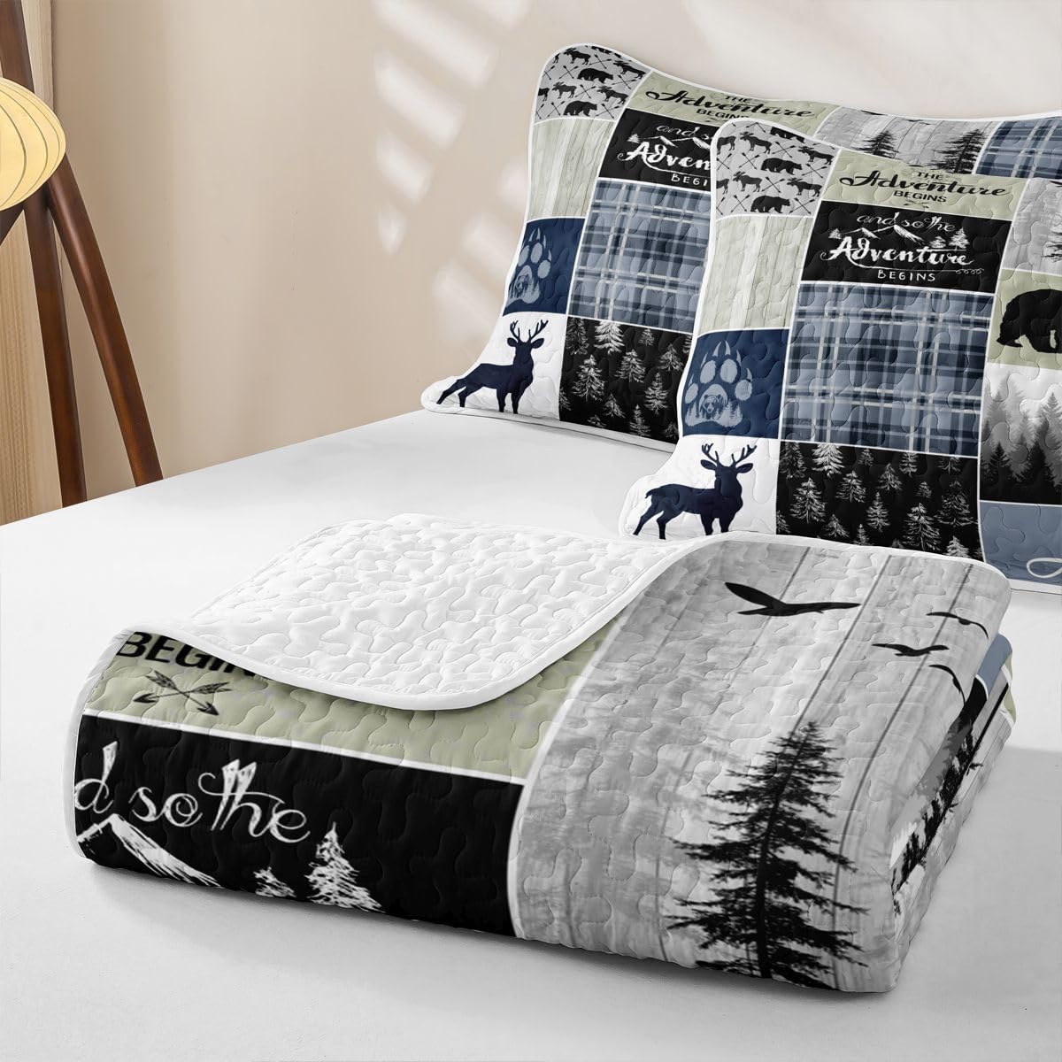 Homewish Set di biancheria da letto matrimoniale trapuntato con orso