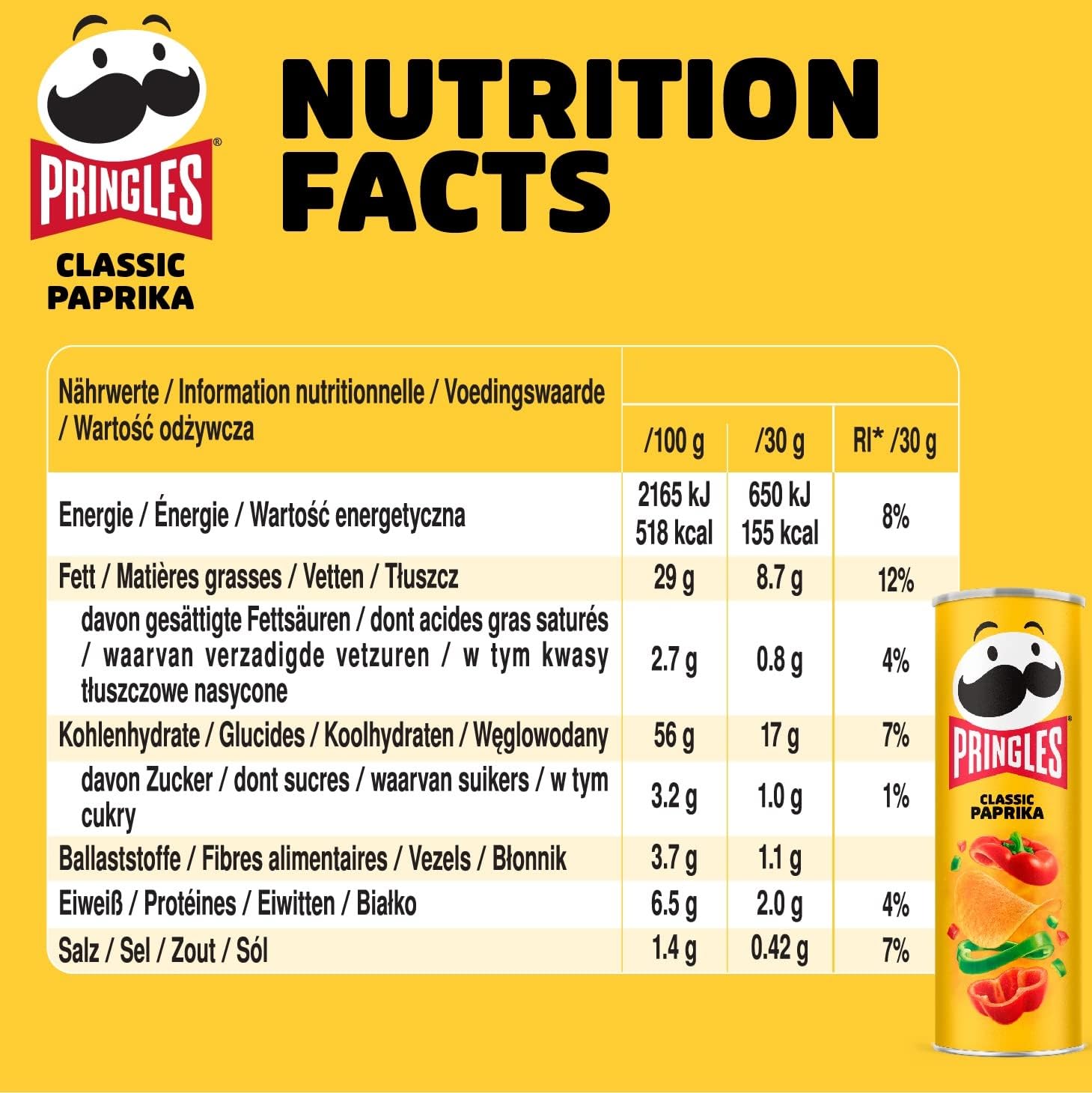 Pringles Classic Paprika 19 x 165g