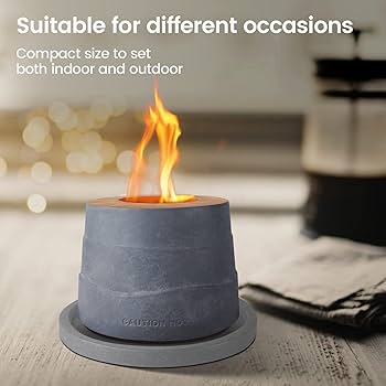 ファイヤーピット　卓上暖炉　屋外　屋内　コンクリートボウル Amazon.co.jp: Kante ファイヤーピット 卓上 無煙暖炉
