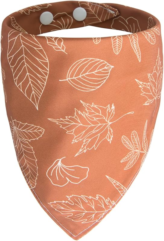 Bandana Triangular para Cães com Folhas Brancas e Fecho de Pressão ICEMOOD, 13,61–34,02 kg