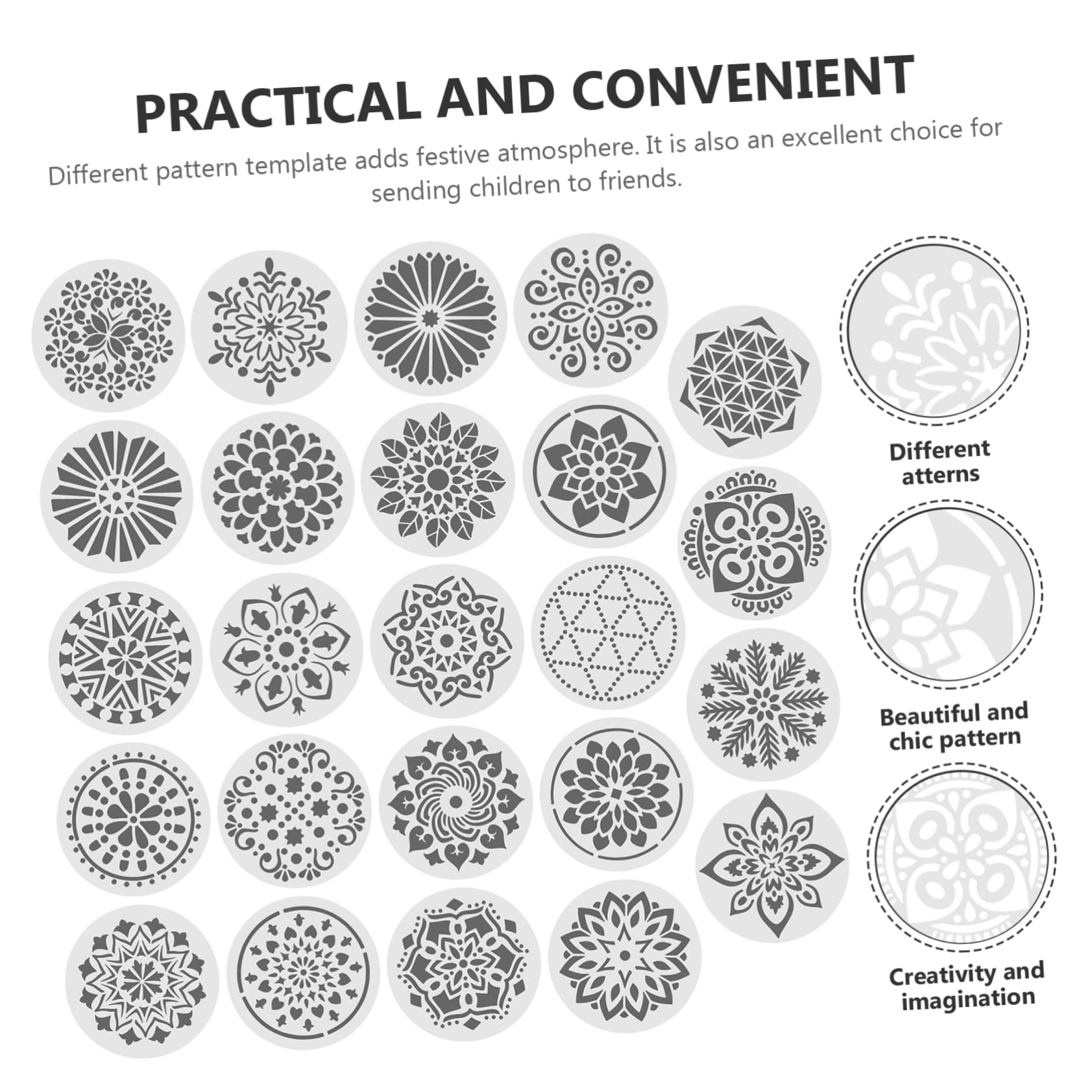 TEHAUX 72stücke Teiliges Mandala Schablonen Wiederverwendbare Malvorlagen Für - Und Textilgestaltung Praktische Blumenmuster Für Kreative Projekte