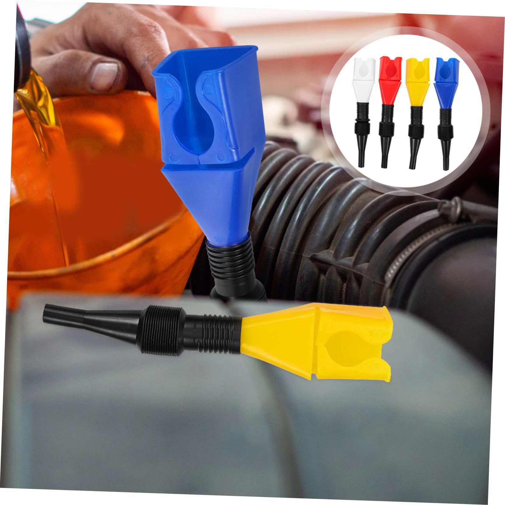 40piezas Embudo De Flexible Manguera Para Automóviles Embudo De Portátil Para Motocicletas y Vehículos