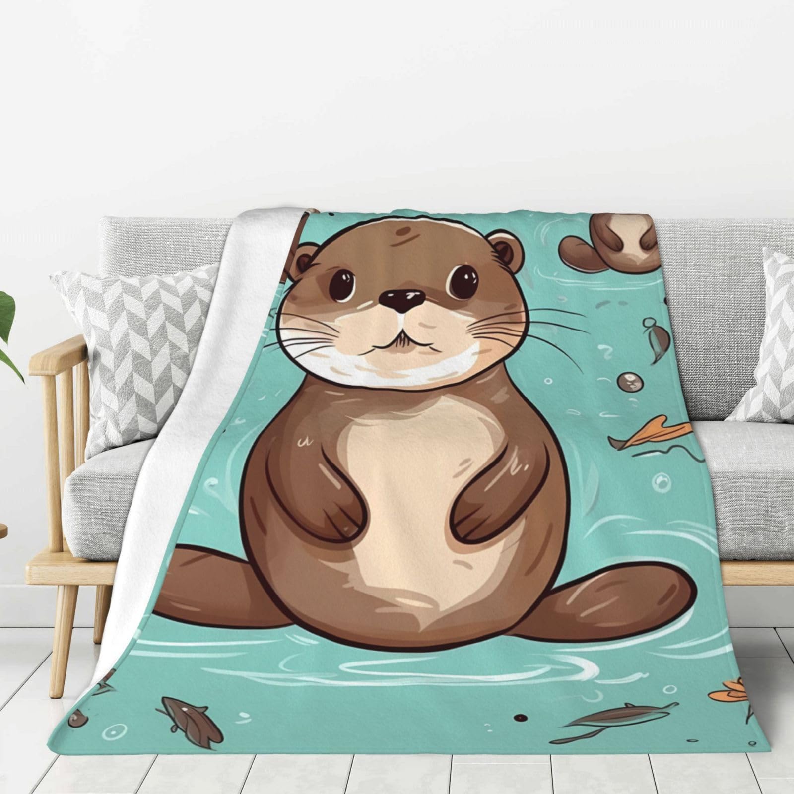 Couverture loutre canapé : plaid flanelle doux pour vos soirées cocooning