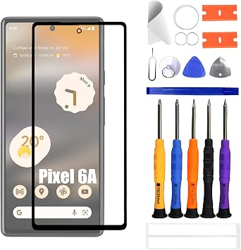 Compatible with Google Pixel 6A Front Screen Glass Outer Panel Lens Replacement +OCA ,Not LCD & Not Digitizer