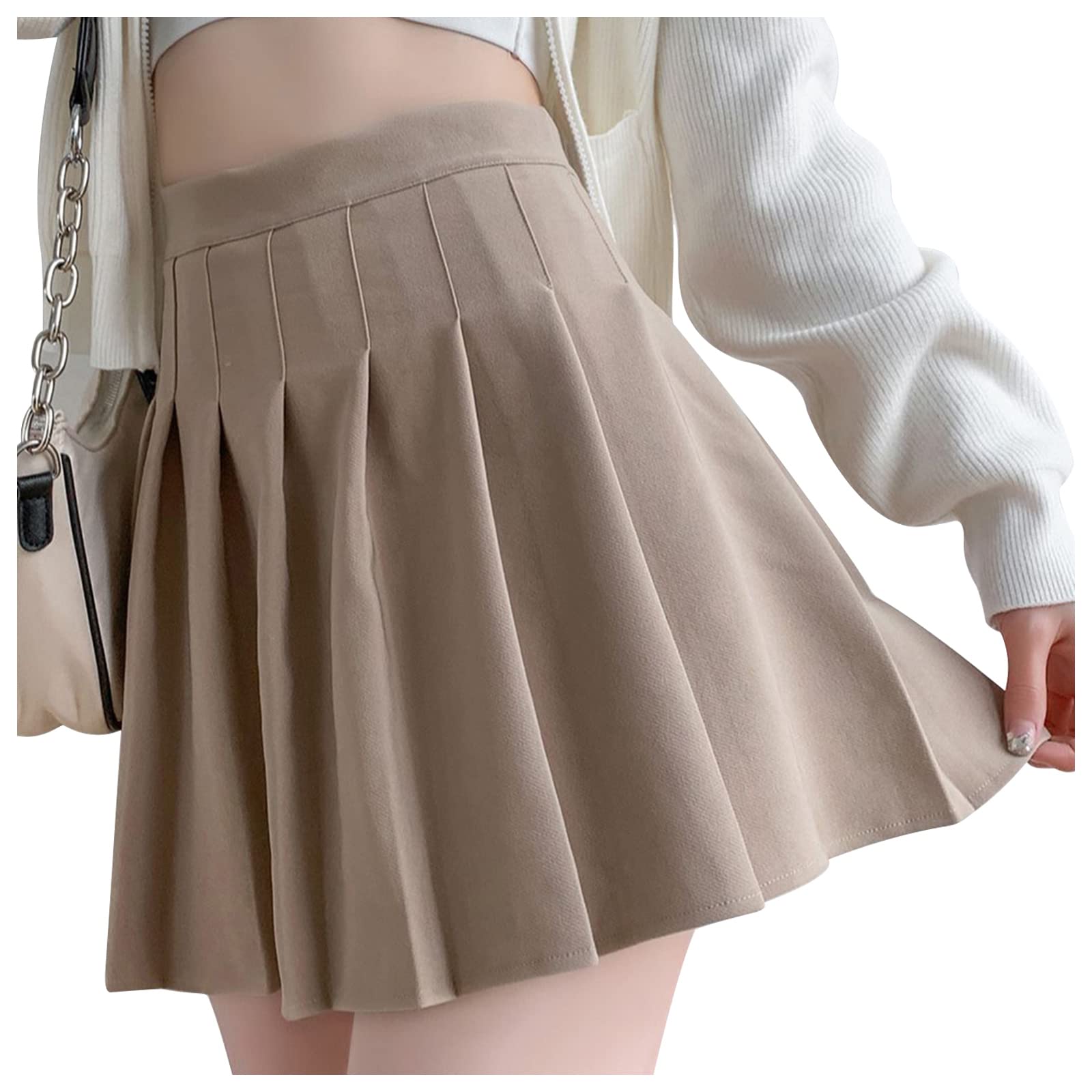 DRESHOW Basic Solid Stretchy Flared Beiläufige Mini Skater-rock für Damen Mädchen