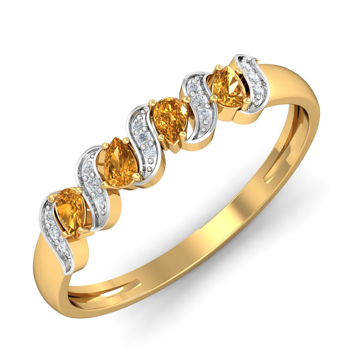 14KT Yellow Gold Candice Citrine Ring for Women-image-25