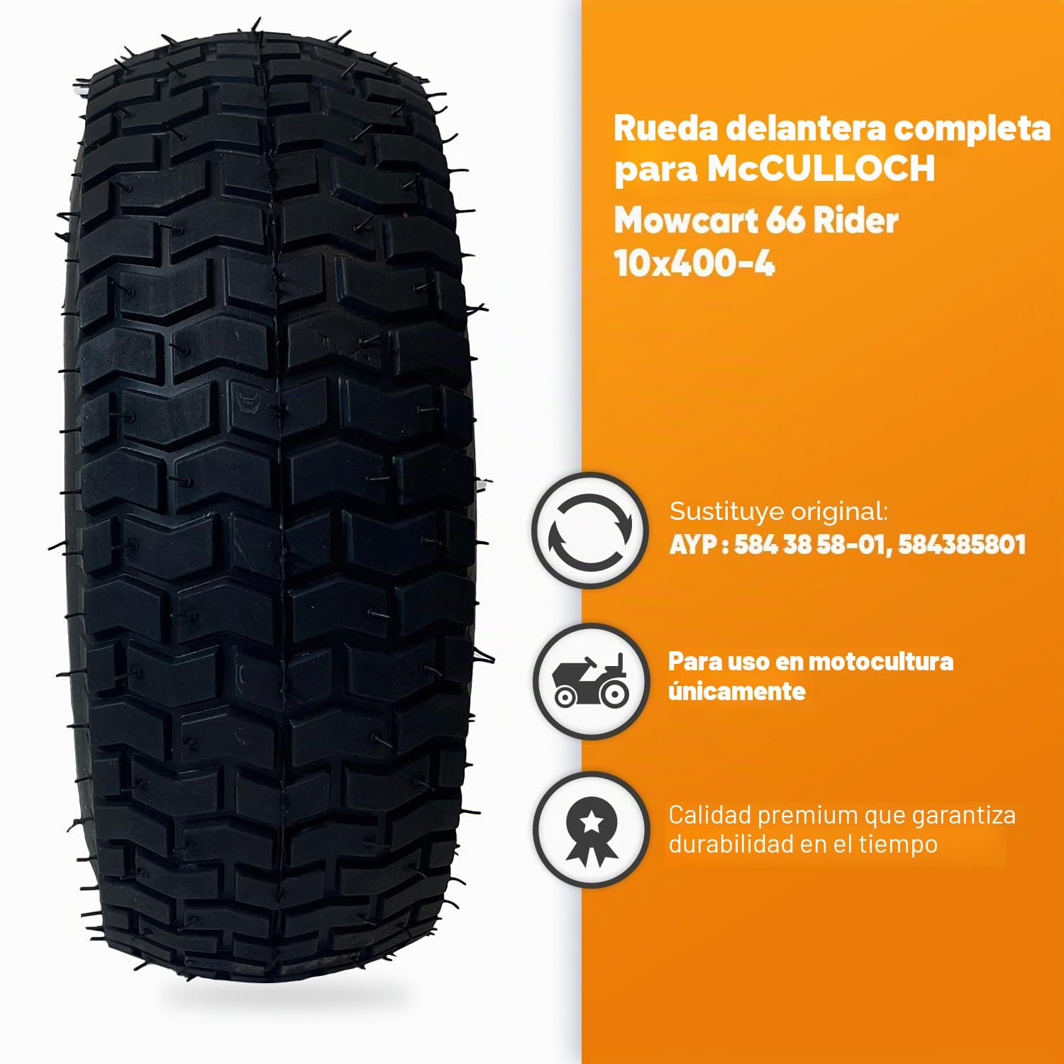Greenstar 9722 - Rueda completa para MC MowCart
