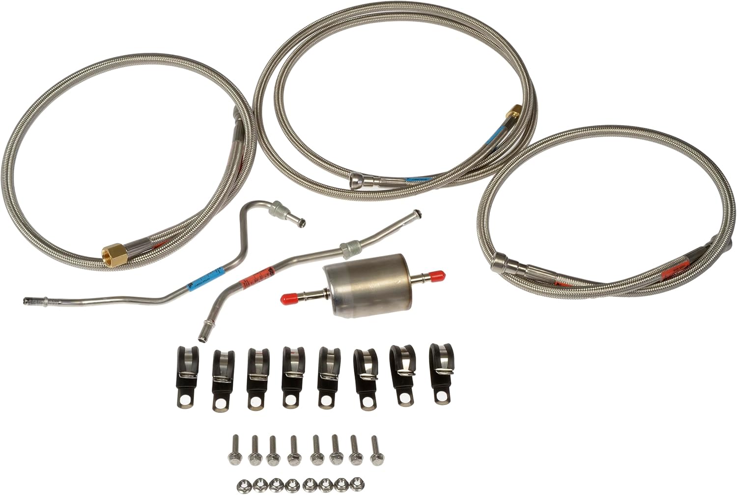 Dorman 819-824 Rear Flexible Stainless Steel Braided Fuel Line Compatible with Select Chevrolet/GMC Models (OE FIX)