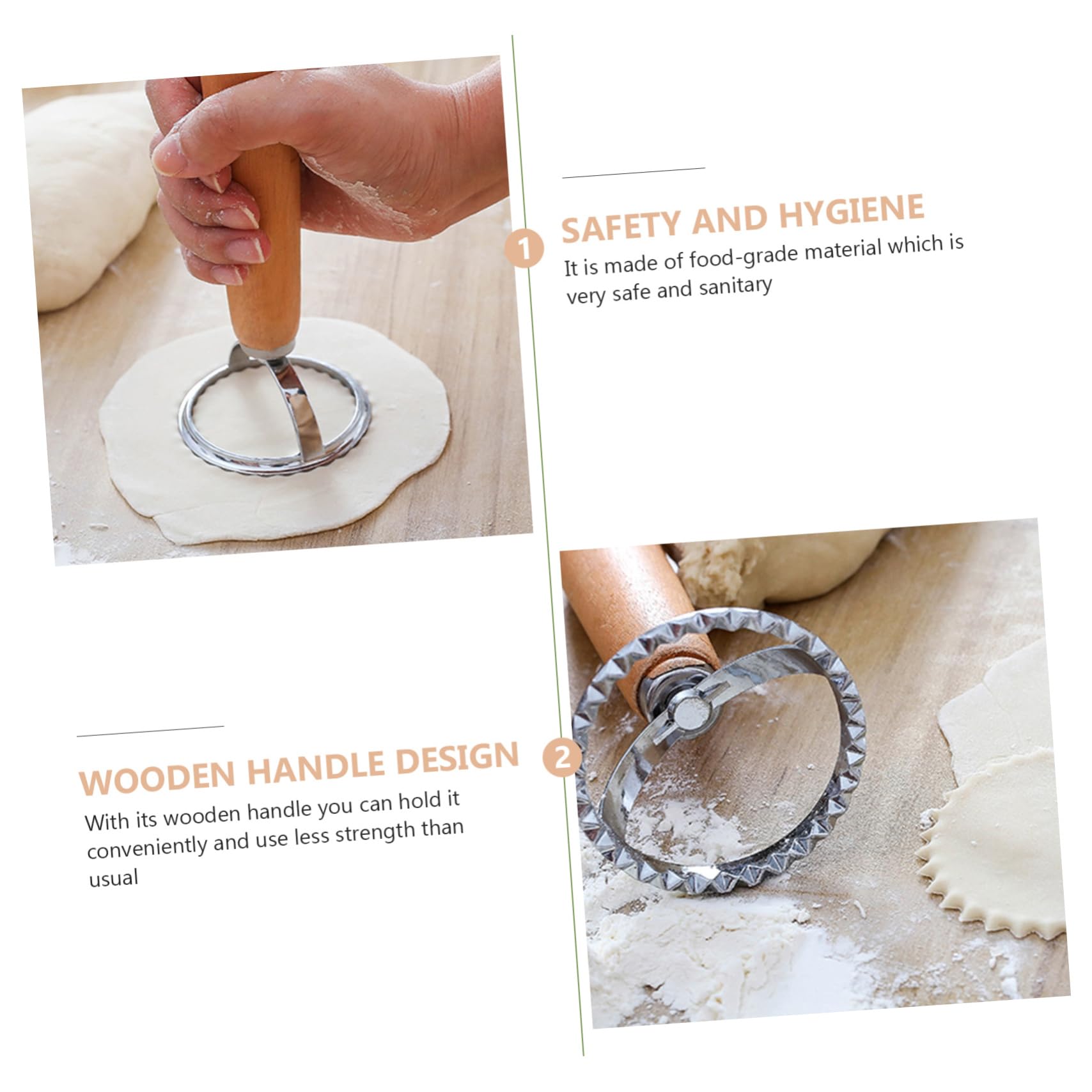 MAGICLULU 6stücke Teiliges Ausstechformen Für Kekse Lace Fondant Form Rund Und Holzgriff Für Plätzchen Und Dumpling-teig Backzubehör Für Kreative Küche