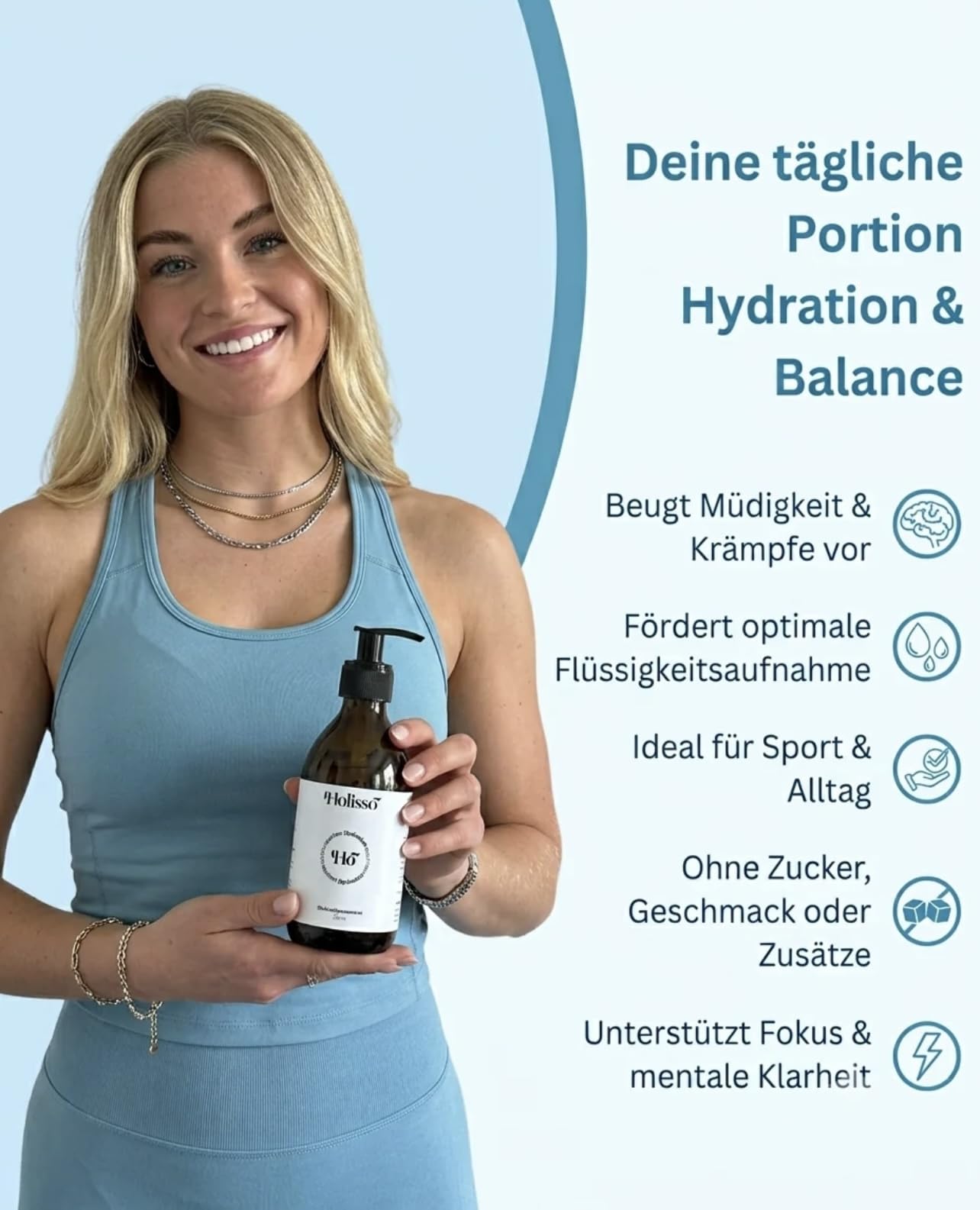 Elektrolytkonzentrat aus Meerwasser [Magnesium, Kalium, Natrium & Chlorid] – ohne Zucker, Aromen und Süßstoffe – flüssige Elektrolyte in Glasflasche mit Pumpspender