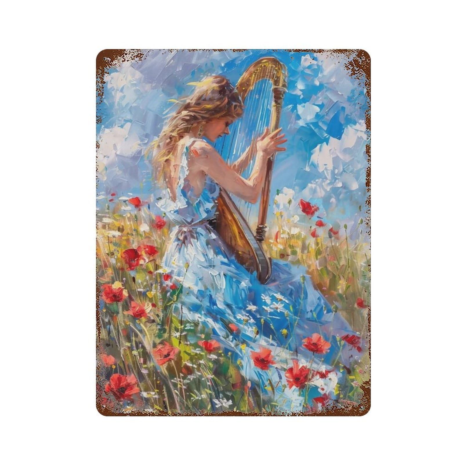 Hduryeyryy Multicolour Pastoral Melody 02 Wall Retro Iron Vintage Art Metal Tin Sign Poster Modern Home Cofffee Club Art Bar Shop Decor 40X30cm