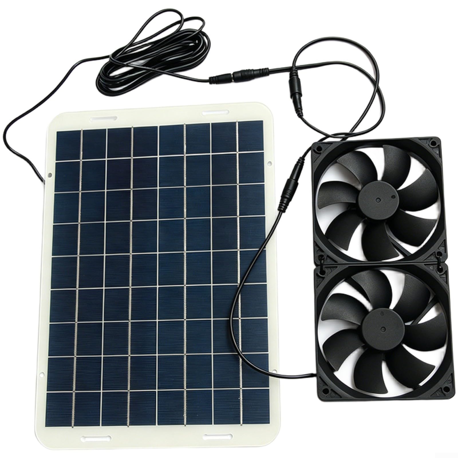 Pannello solare da 15 W con due ventole per il raffreddamento e la circolazione dell'aria come fonte di energia alternativa