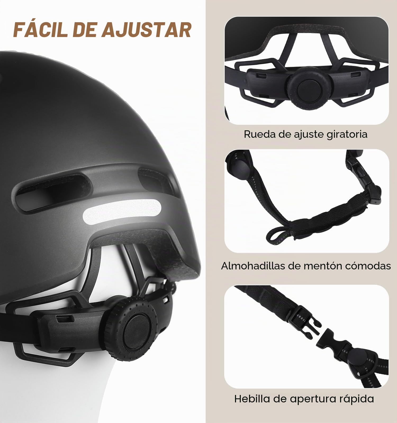KINGLEAD Casco de Bicicleta, Casco Urbano Commuter, Elegante Casco de Bicicleta para Hombre y Mujer, para Ciclismo, Trekking, Ciudad, Scooter, Casco Ajustable