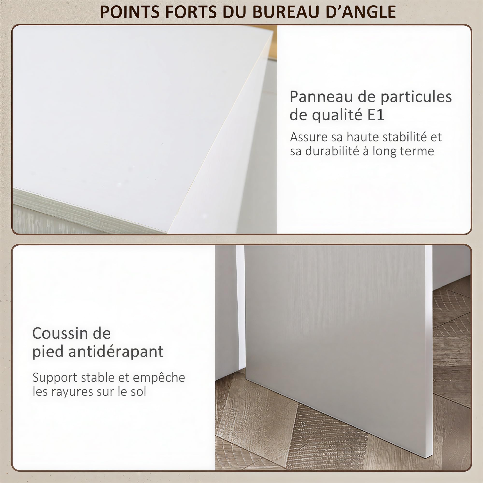 HOMCOM Bureau d'angle Rotatif 180° 117x82x74 cm Blanc | Bibliothèque, Bureau d'Ordinateur, Tiroir, Placard à Porte, Poste de Travail, pour Maison, Chambre